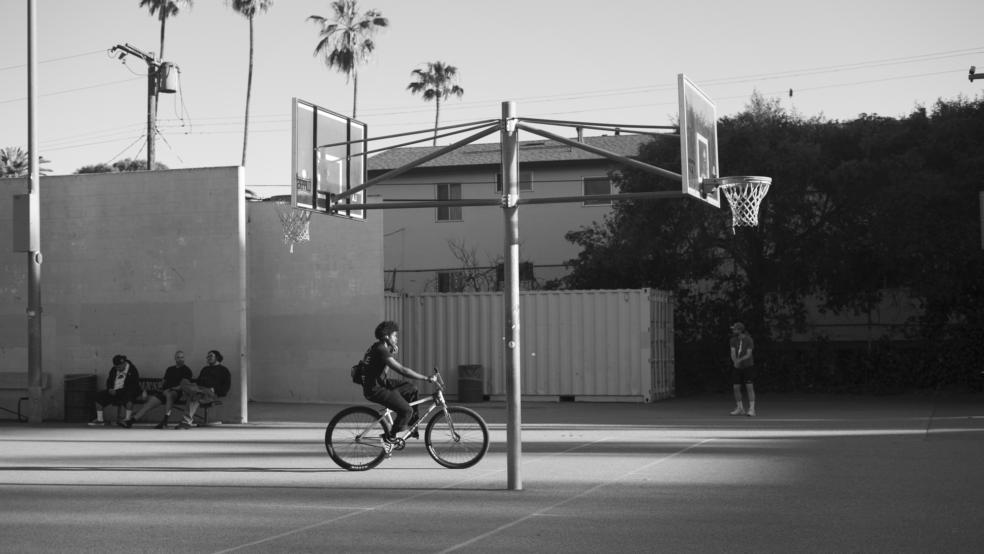B&W basketball court Los Angeles
